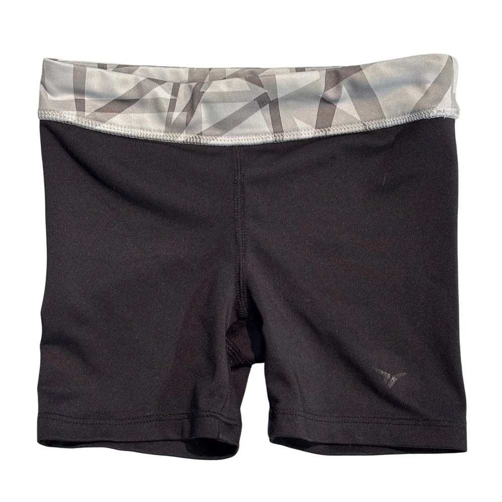 Old Navy Active Girls Black Compression Athletic Shorts Size XS 5 Geometric Band